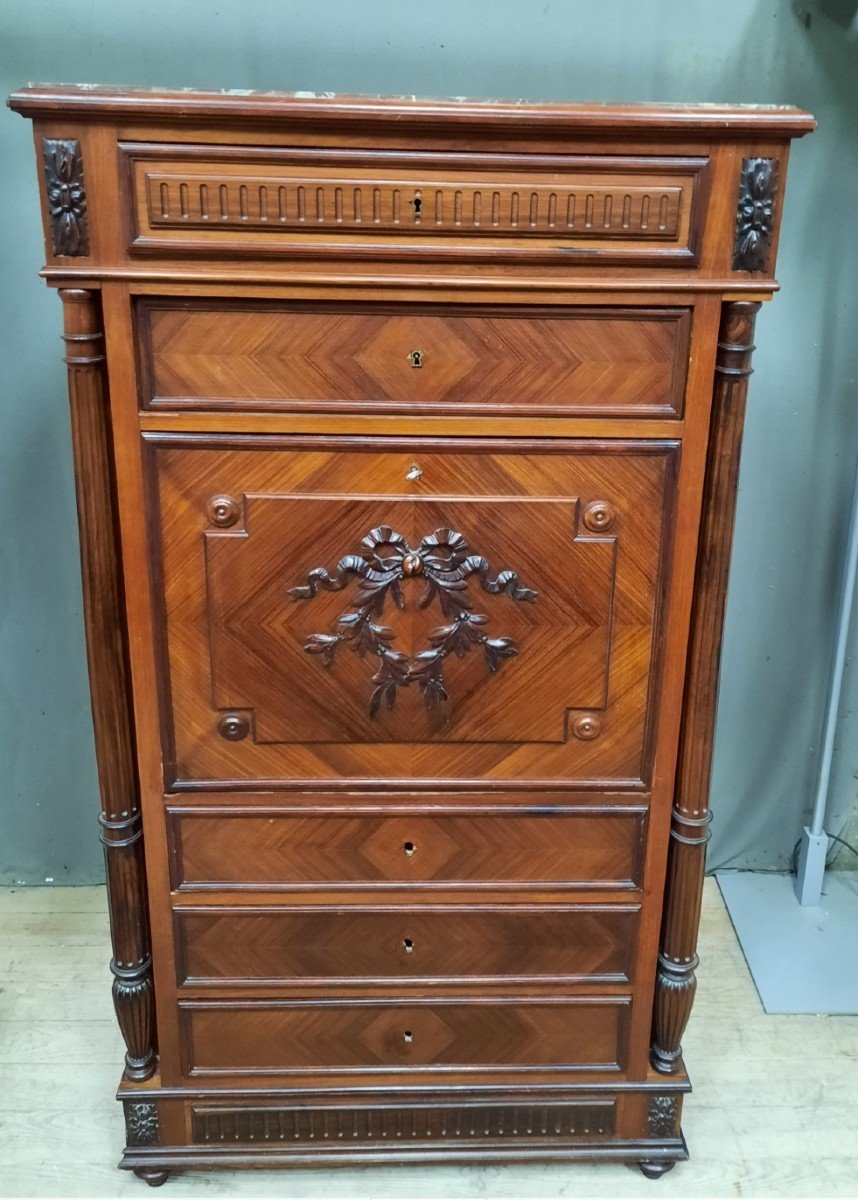 "1900" Veneered Column Secretary