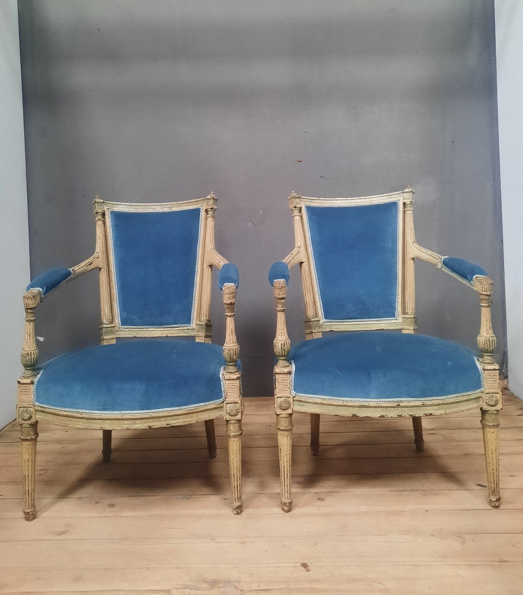 Pair Of Louis XVI Style Armchairs -photo-1