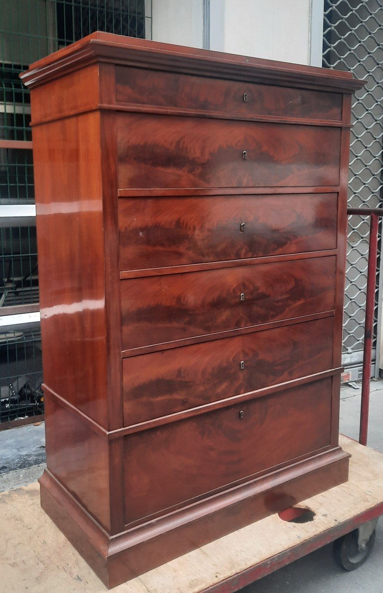 19th Century Mahogany Chest Of Drawers -photo-3