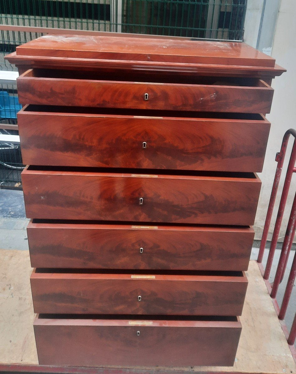 19th Century Mahogany Chest Of Drawers -photo-3