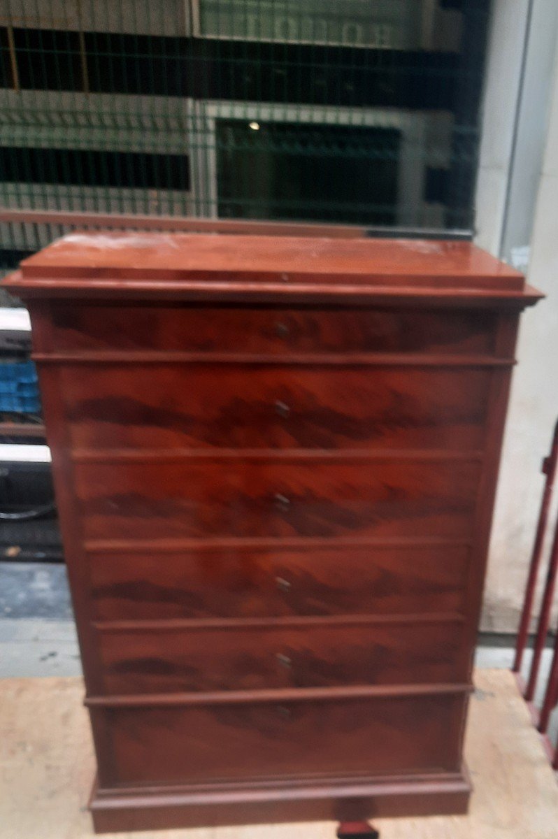 19th Century Mahogany Chest Of Drawers -photo-4