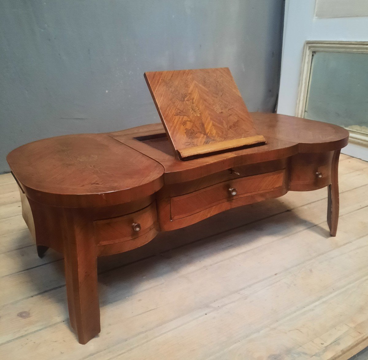 Louis XV Style Dressing Table Forming A Patient's Table-photo-4