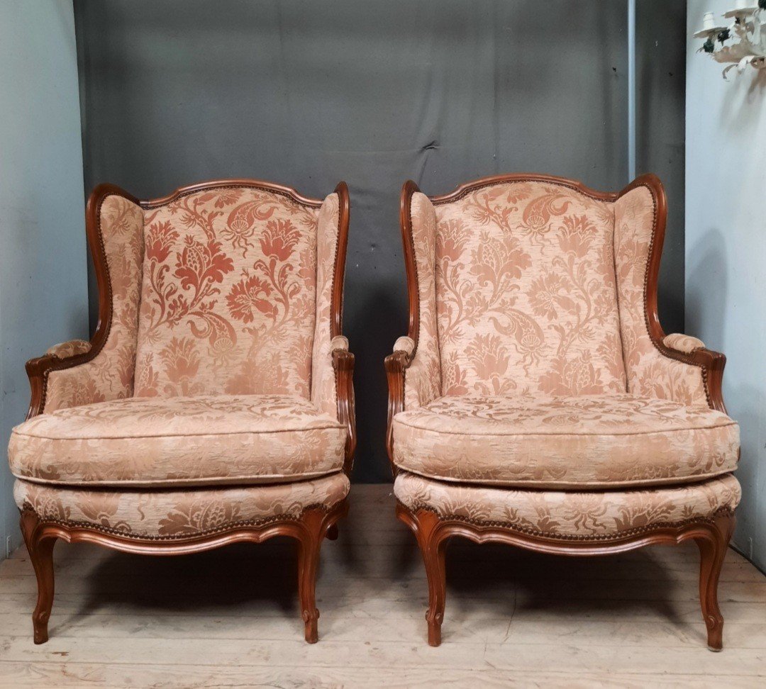 Pair Of Louis XV Style Bergere Armchairs -photo-3