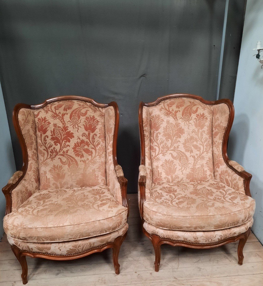 Pair Of Louis XV Style Bergere Armchairs -photo-4