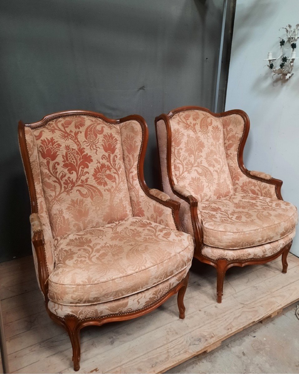 Pair Of Louis XV Style Bergere Armchairs -photo-2