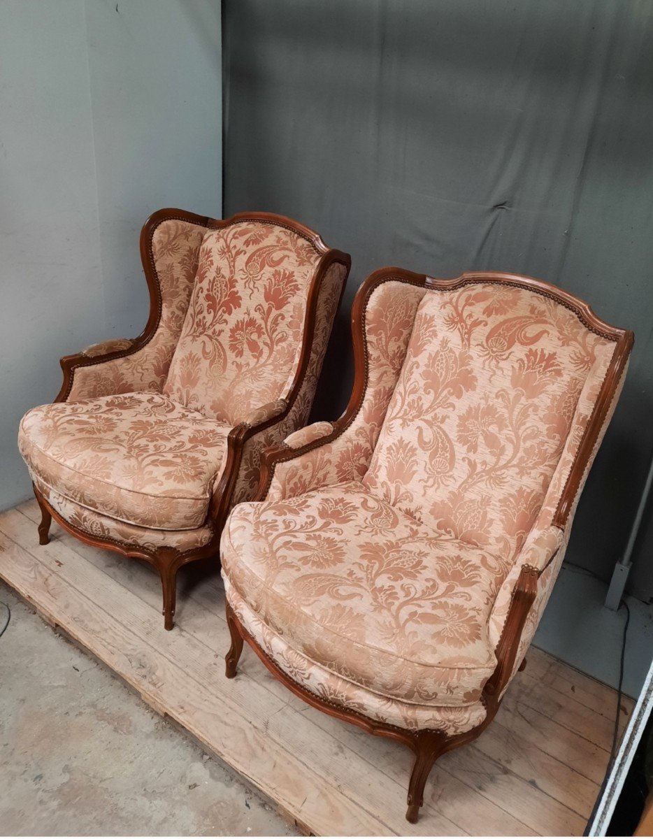 Pair Of Louis XV Style Bergere Armchairs -photo-3