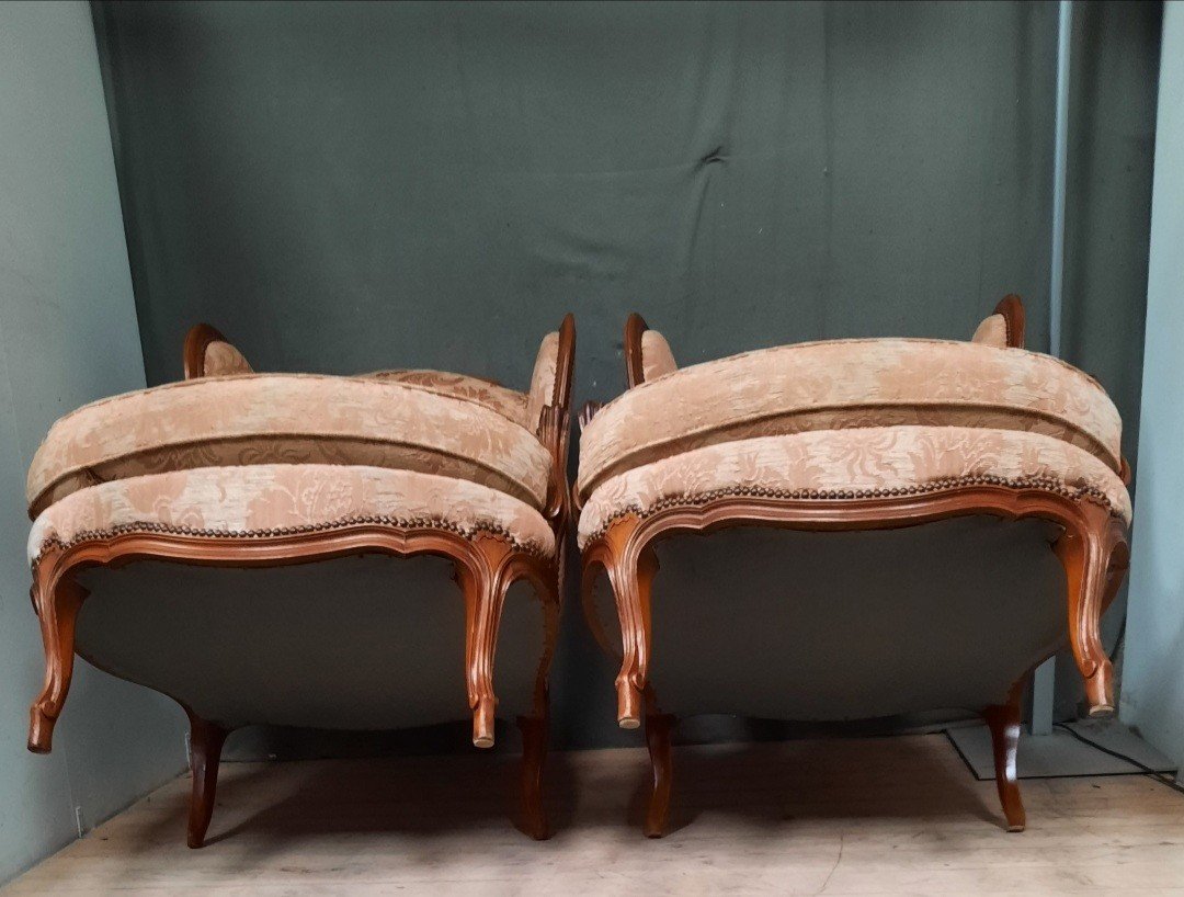 Pair Of Louis XV Style Bergere Armchairs -photo-4