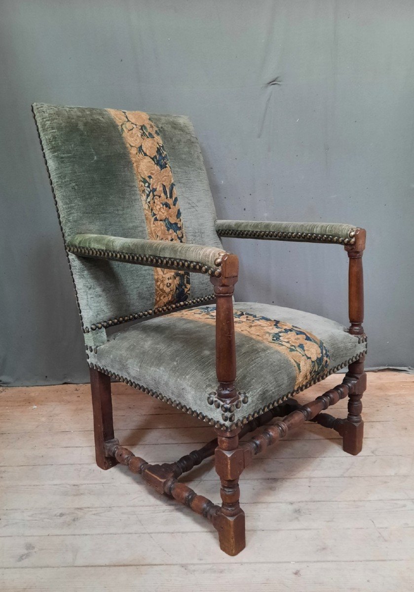 Two Louis XIII Armchairs Part W Period-photo-2