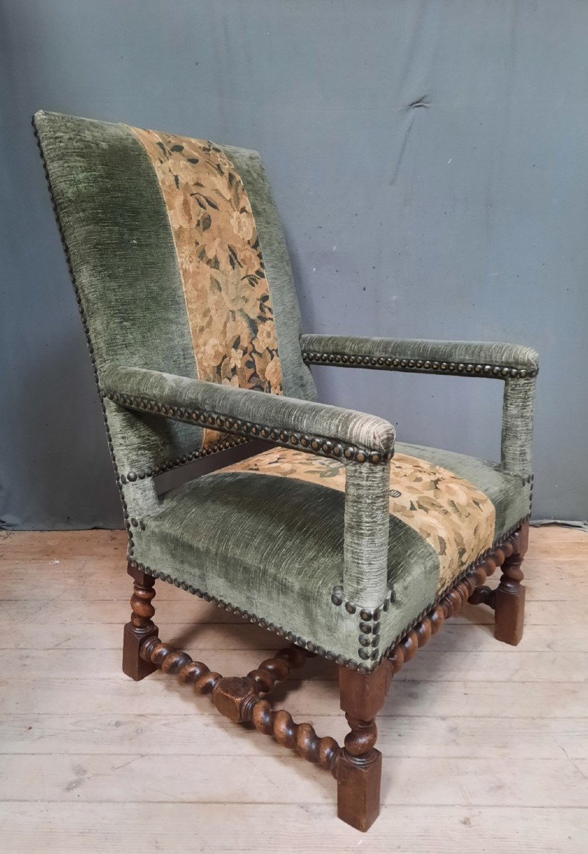 Two Louis XIII Armchairs Part W Period-photo-3