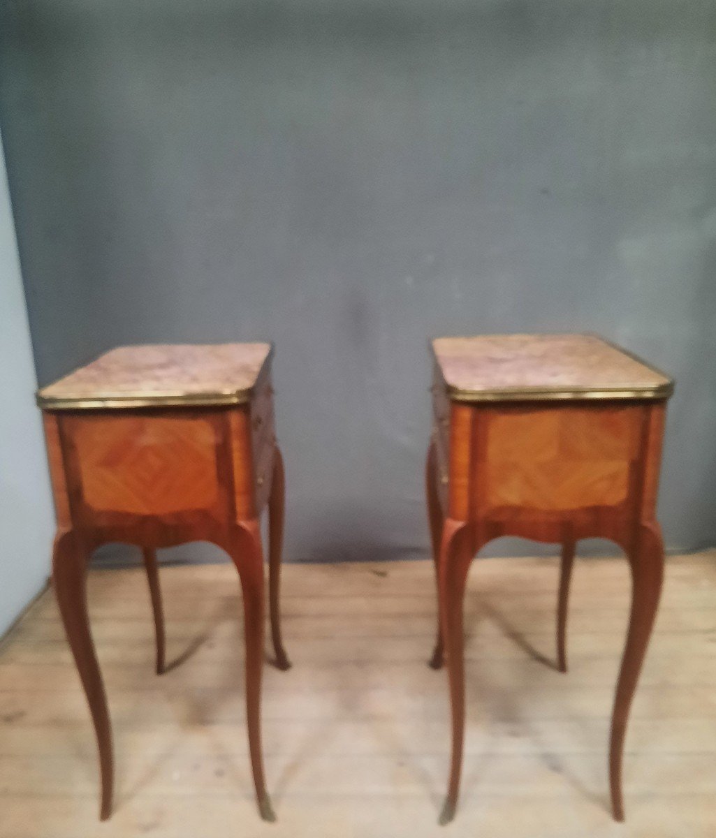 Pair Of Transition Bedside Tables In Veneer-photo-2