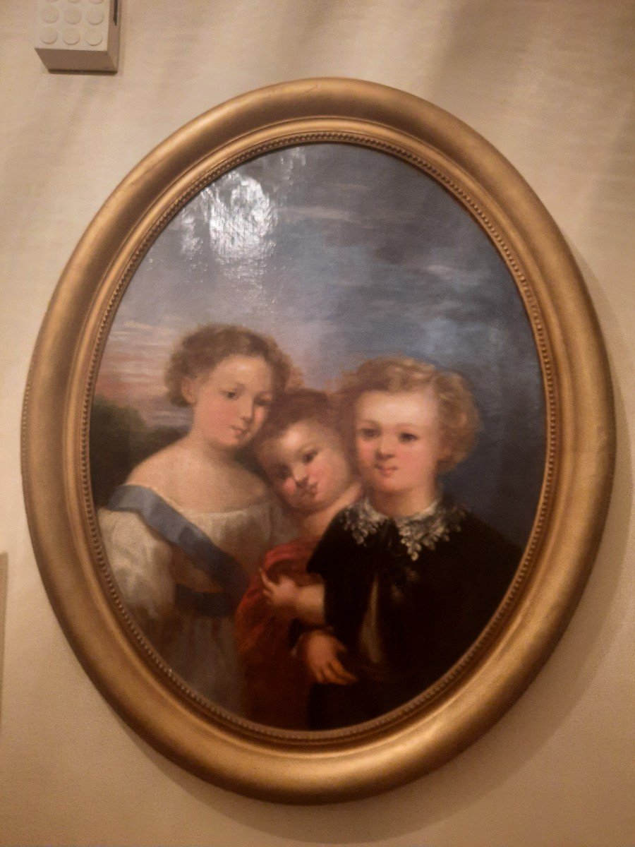 Oil On Oval Canvas From The Nineteenth Century 