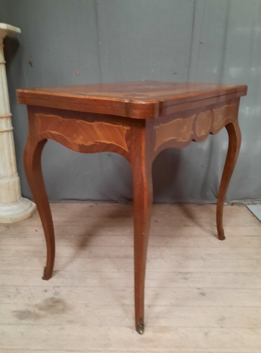 Louis XV Style Marquetry Game Table-photo-4