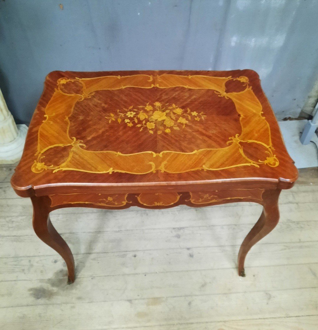 Louis XV Style Marquetry Game Table