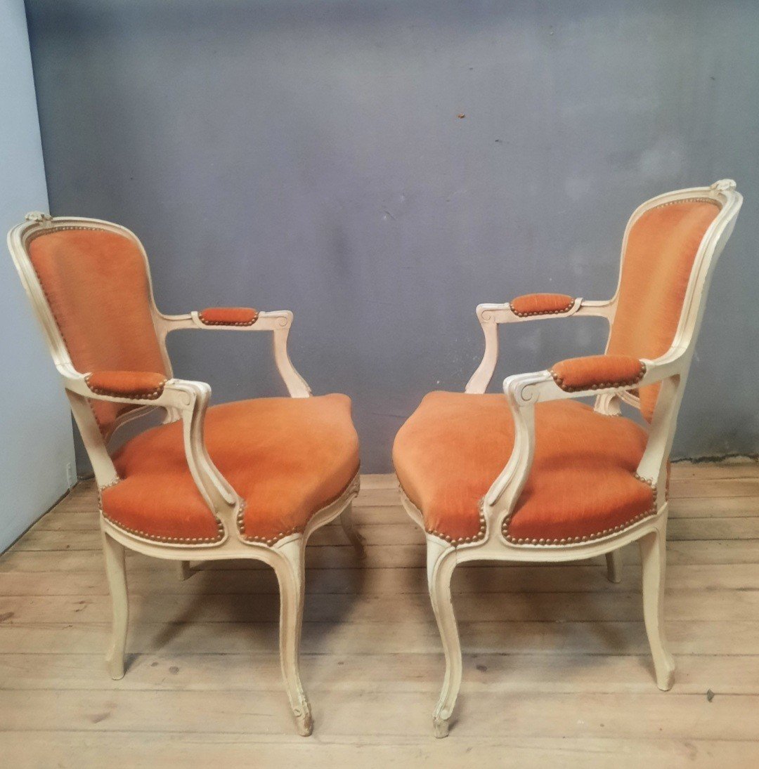 Pair Of Louis XV Armchairs -photo-2