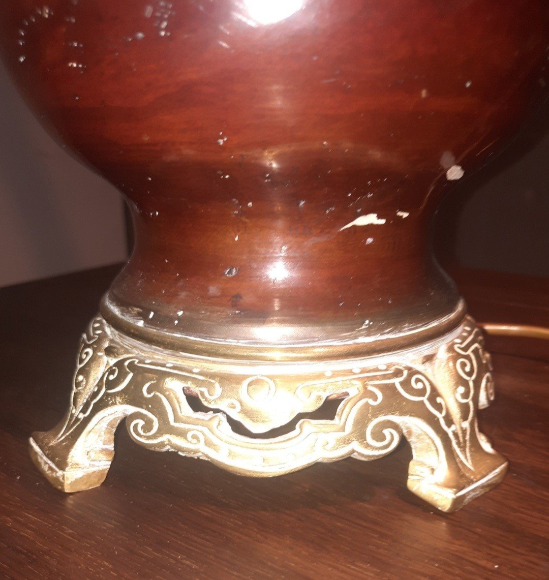 Lampe Chinoise En Bronze-photo-3