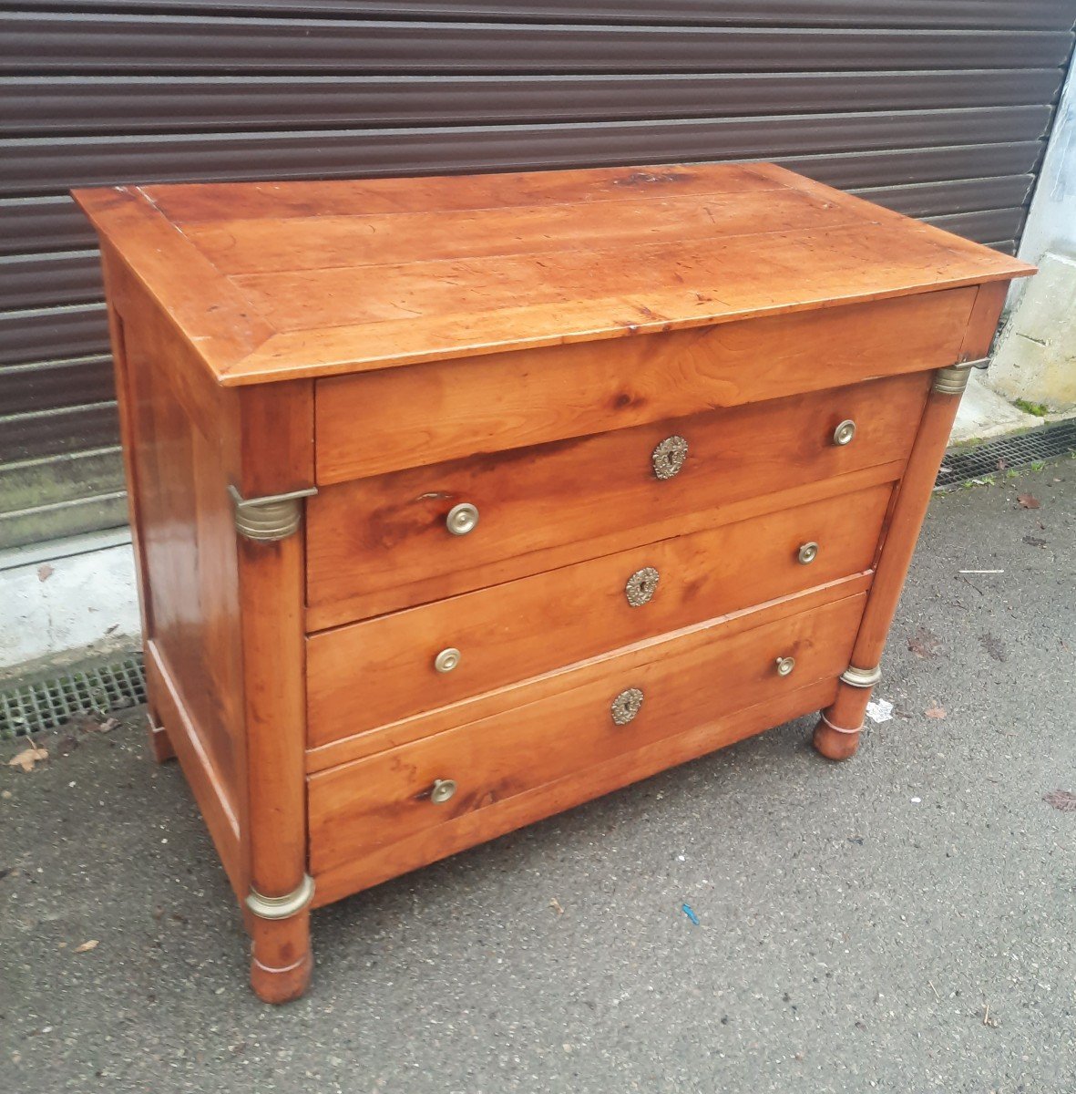 Commode  En Bois Massif Epoque Empire-photo-3