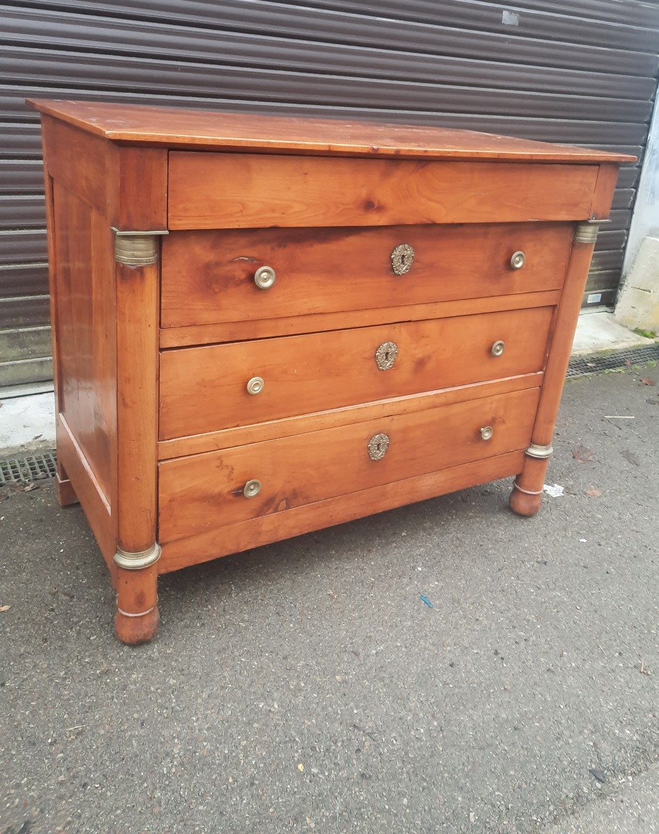 Commode  En Bois Massif Epoque Empire-photo-1