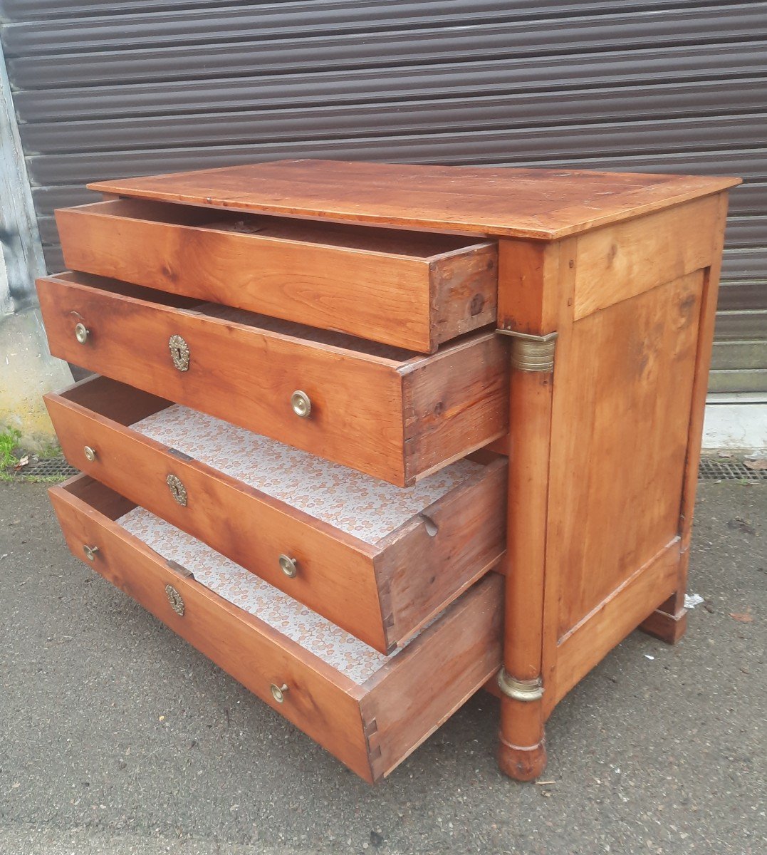 Commode  En Bois Massif Epoque Empire-photo-2