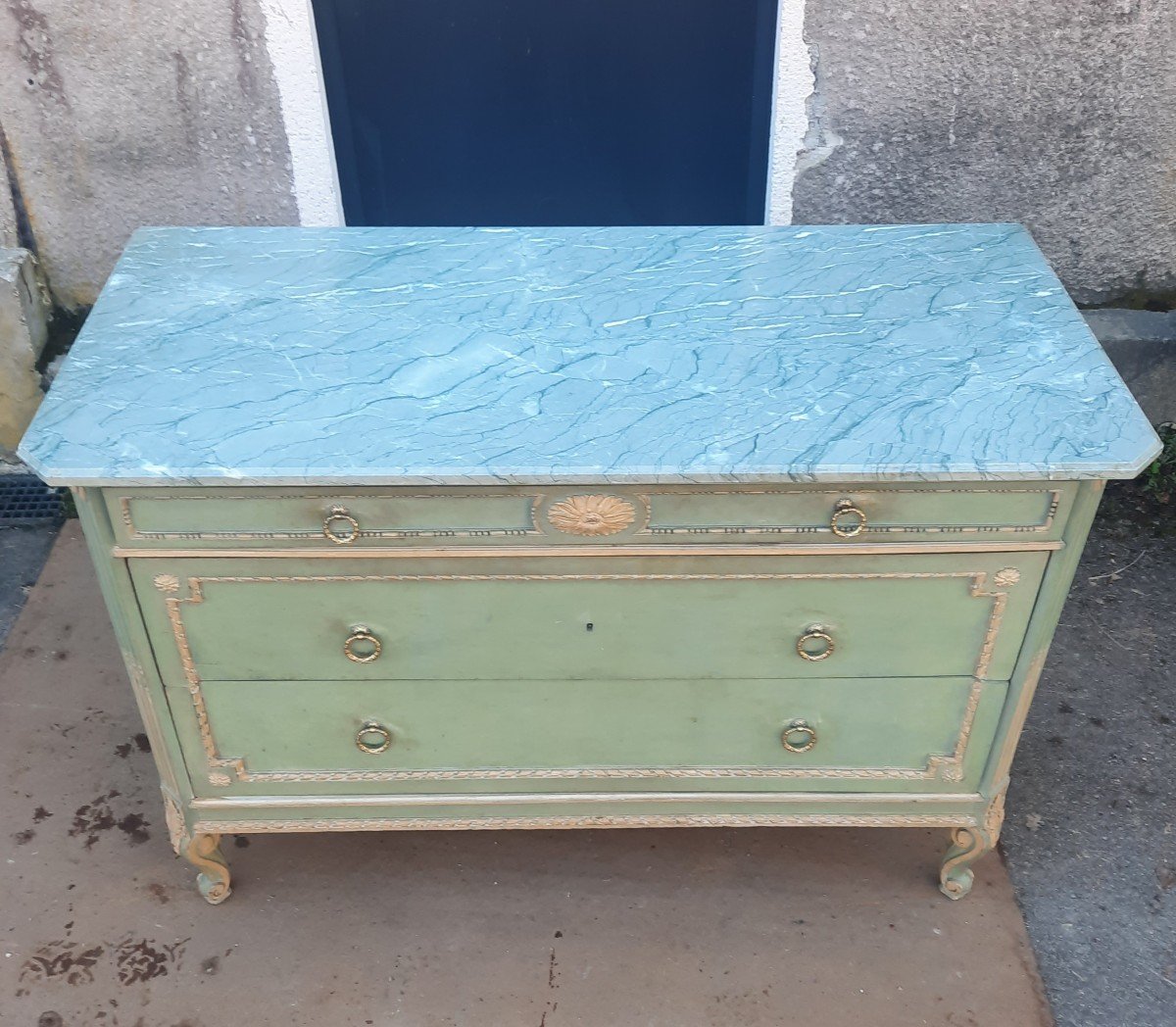 Louis XVI Style Painted Chest Of Drawers -photo-4