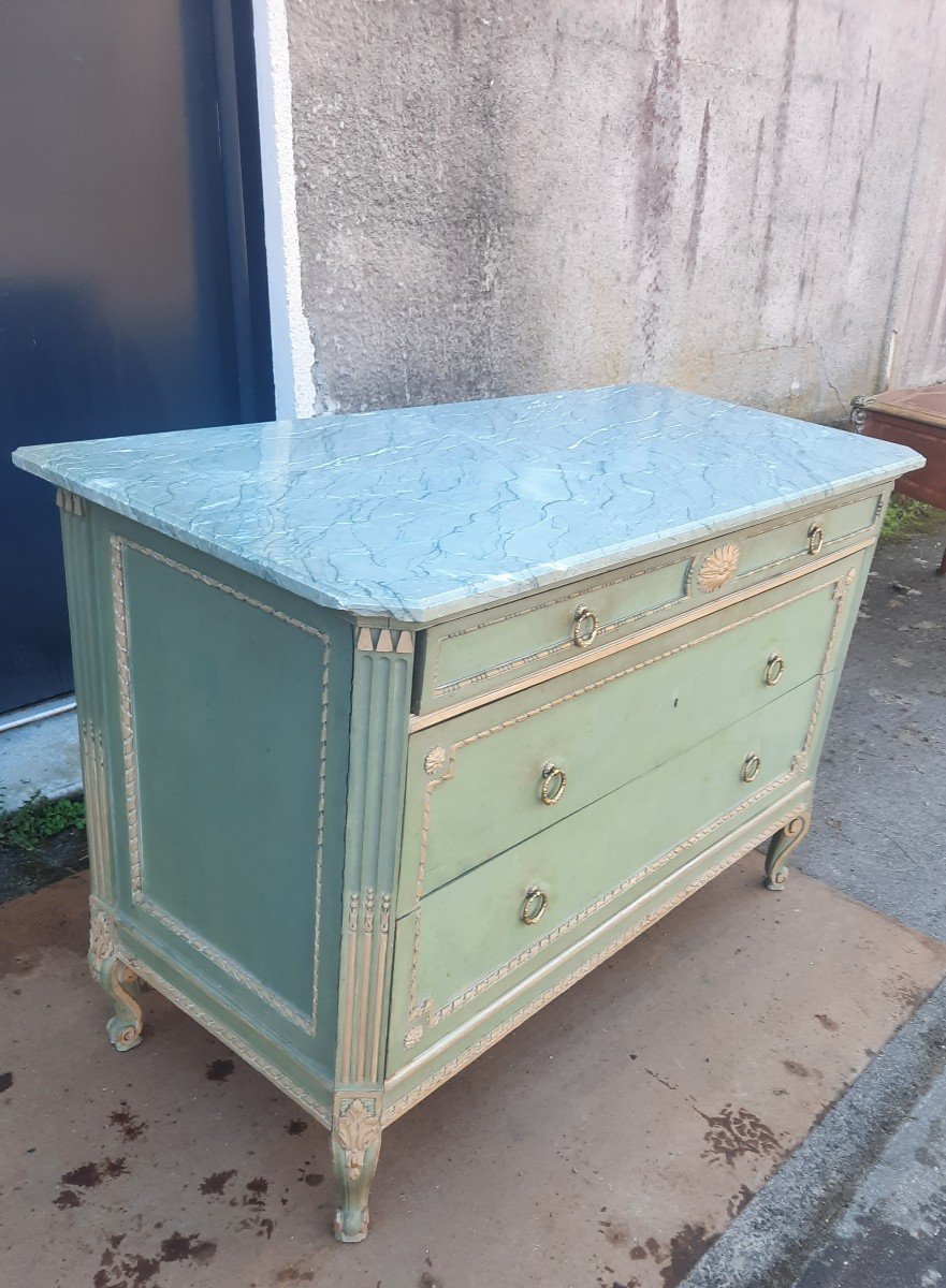 Louis XVI Style Painted Chest Of Drawers -photo-1