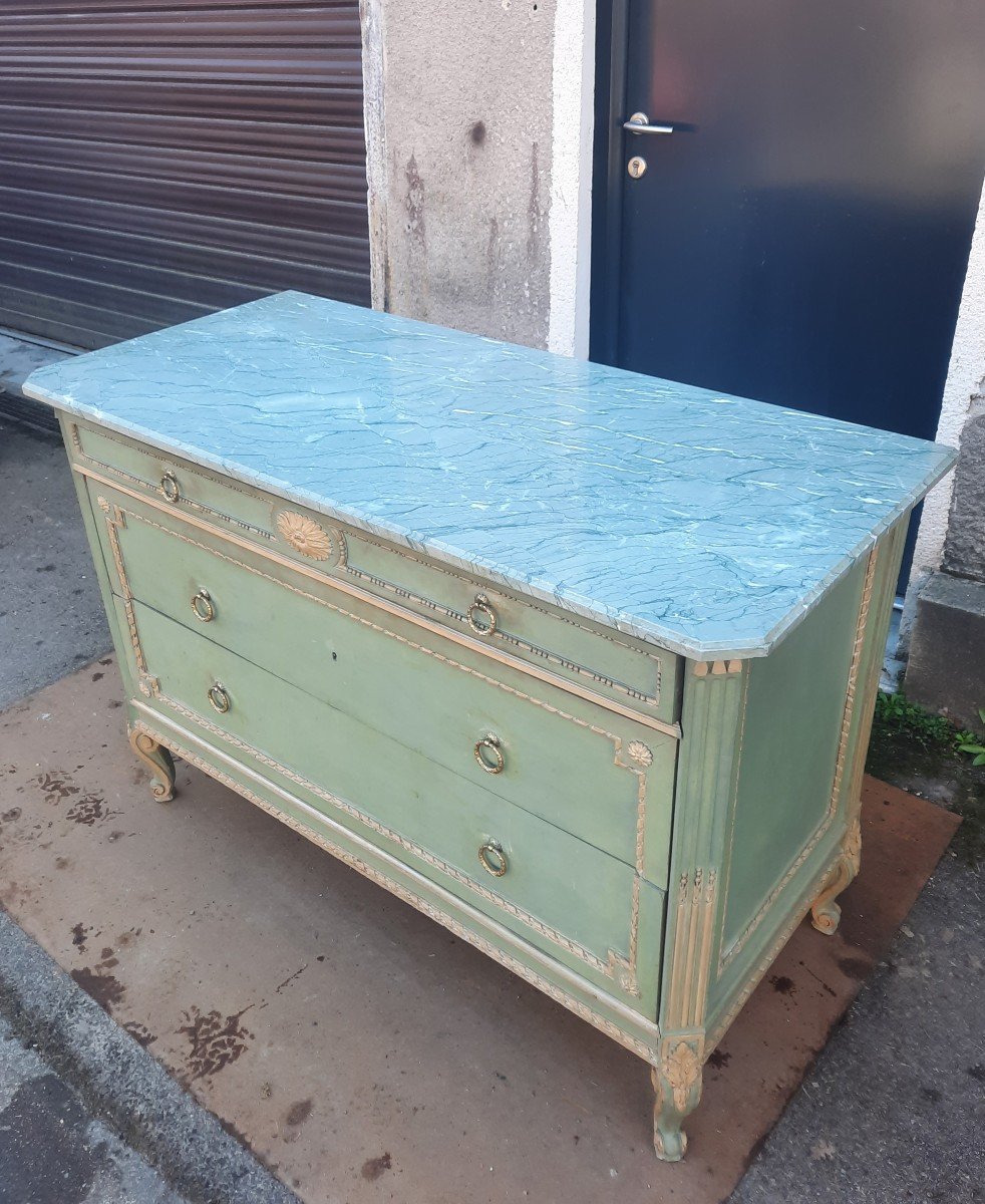 Louis XVI Style Painted Chest Of Drawers -photo-2