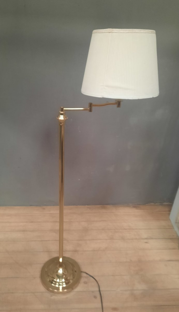 Gold Metal Standing Reading Lamp -photo-2