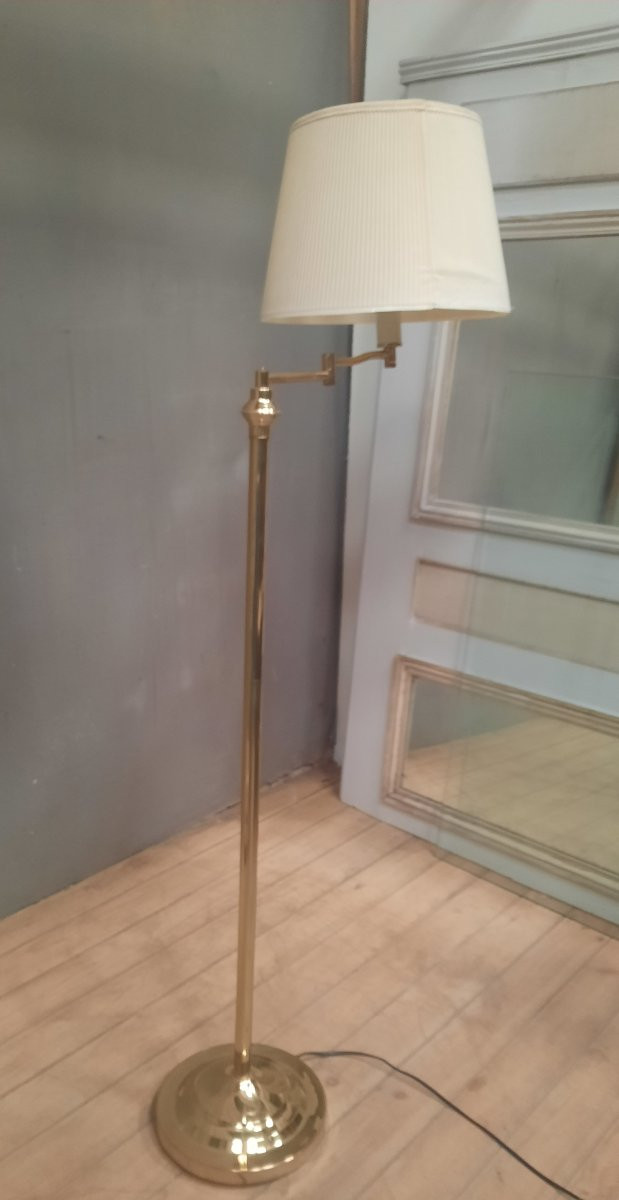 Gold Metal Standing Reading Lamp -photo-4