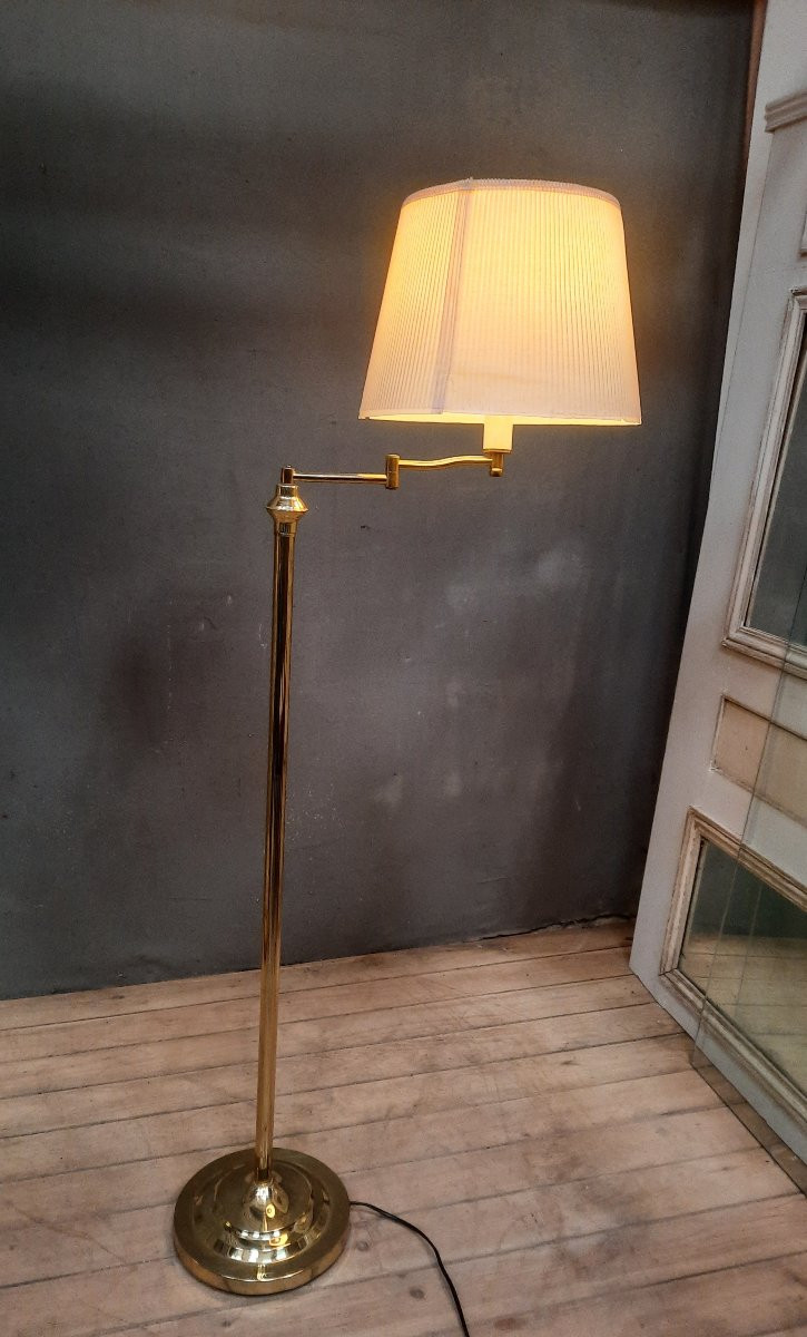 Gold Metal Standing Reading Lamp -photo-8