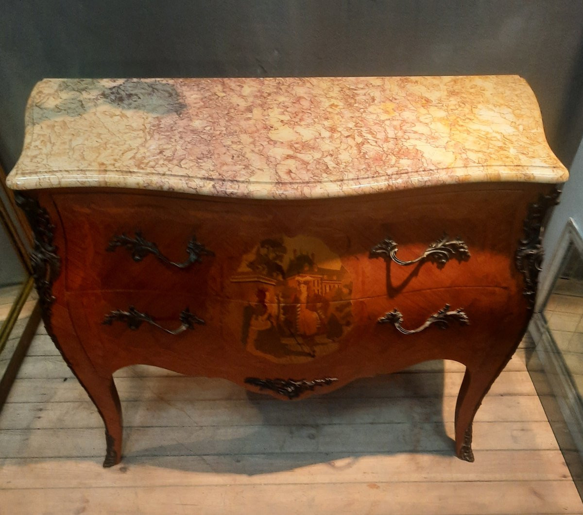 Commode En Marquetterie De Style Louis XV -photo-3