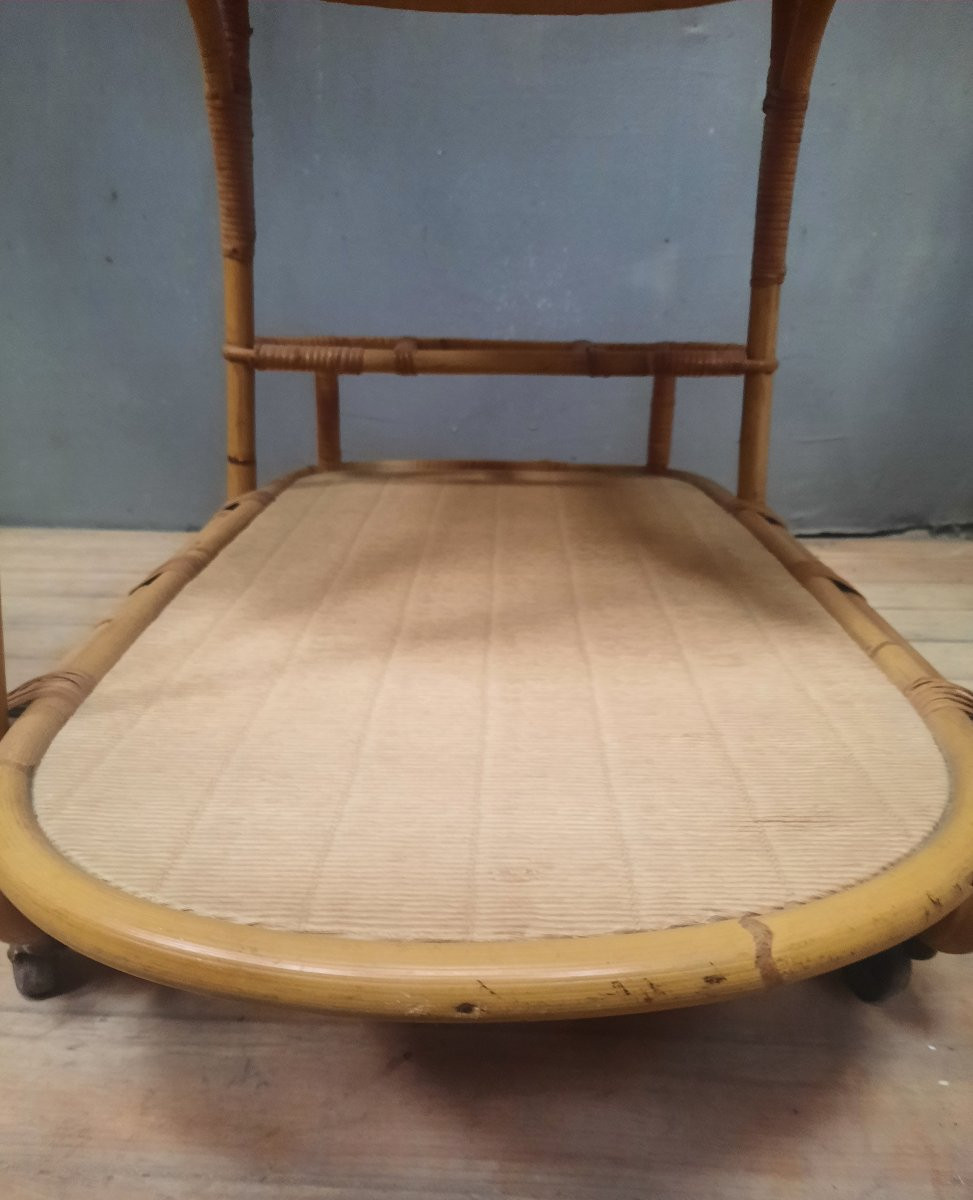 Table Roulante "vallauris " En Bambou Et Osier-photo-8