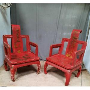 Paire de Fauteuil d Extrême Orient