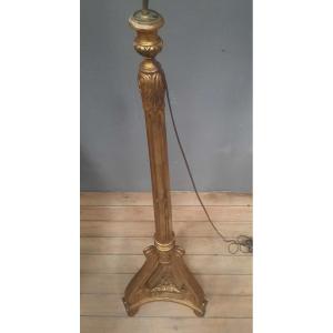 Louis XVI Style Gilded Wood Floor Lamp 