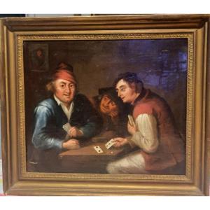 Oil On Canvas From The Eighteenth Century "the Card Players"