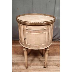 Round Bedside Table Painted In Trompe l'Oeil