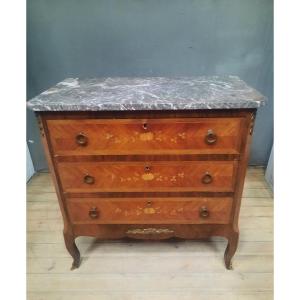 Transition Style Chest Of Drawers In Flower Marquetry 