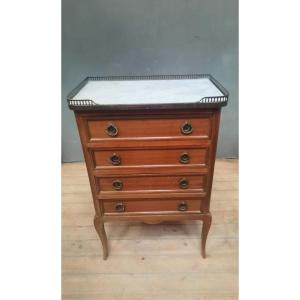 Transitional Style Mahogany Gallery Chest Of Drawers