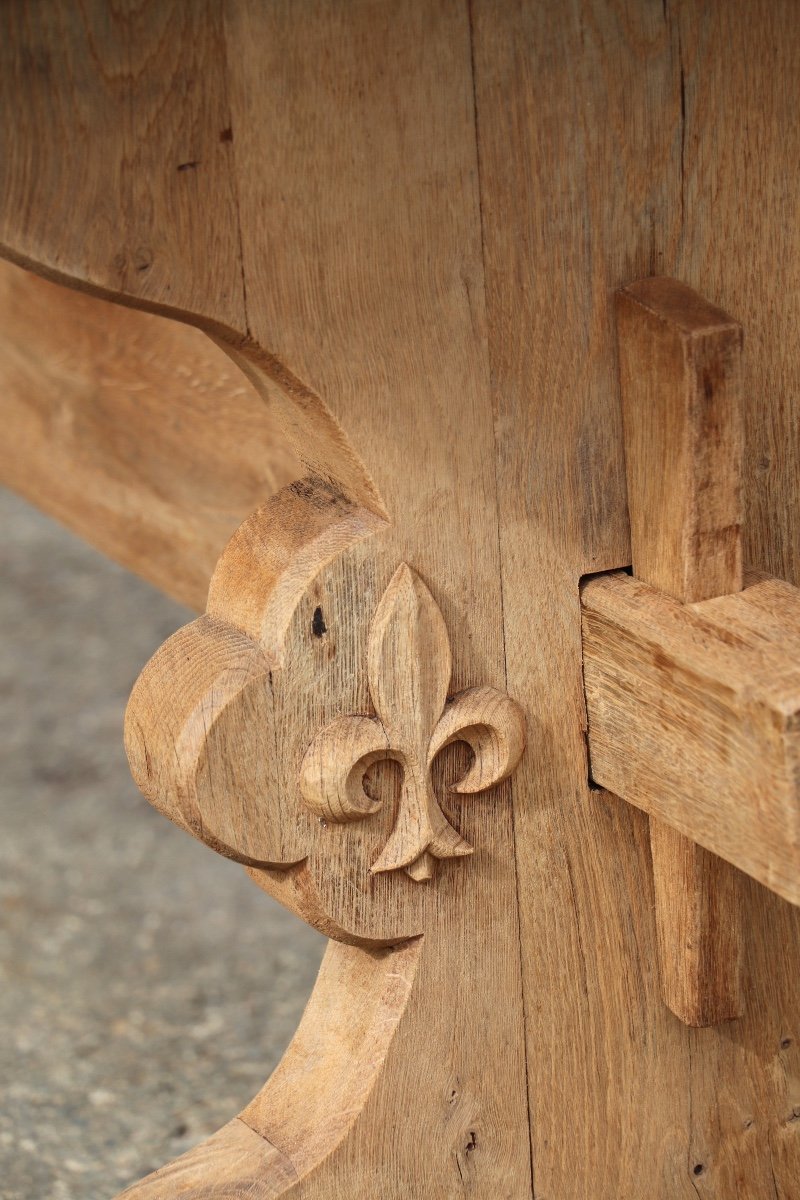 Table De Monastère Fleur De Lys - Chêne Massif -photo-5