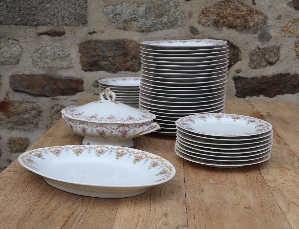 Porcelain Service, Limoges Cmc Maureil Charles Chapeau-photo-4