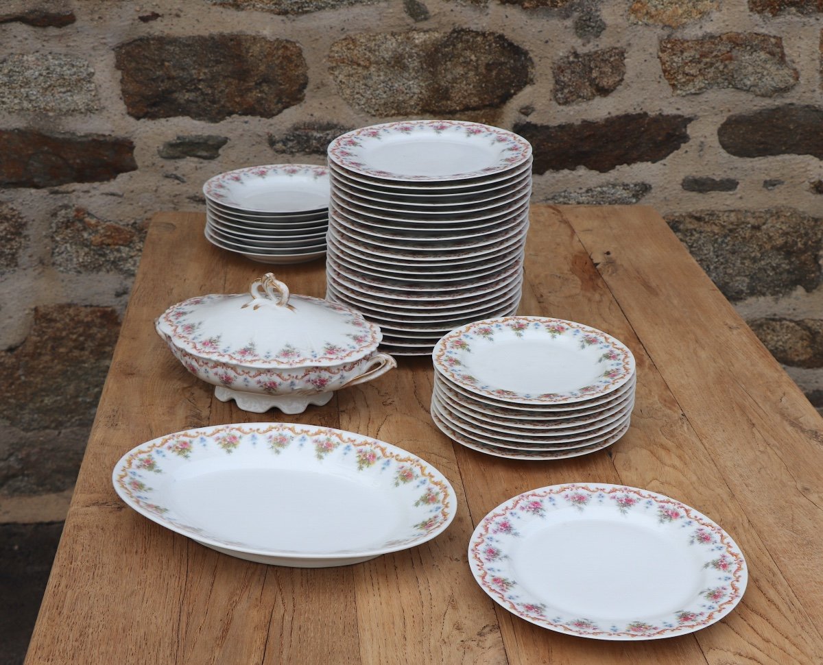 Porcelain Service, Limoges Cmc Maureil Charles Chapeau-photo-6