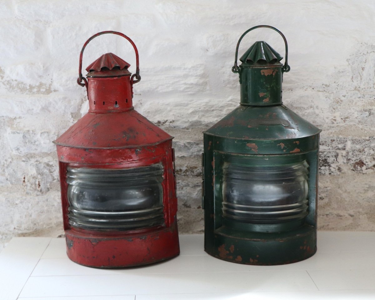  Pair Of Large Port Starboard Lanterns