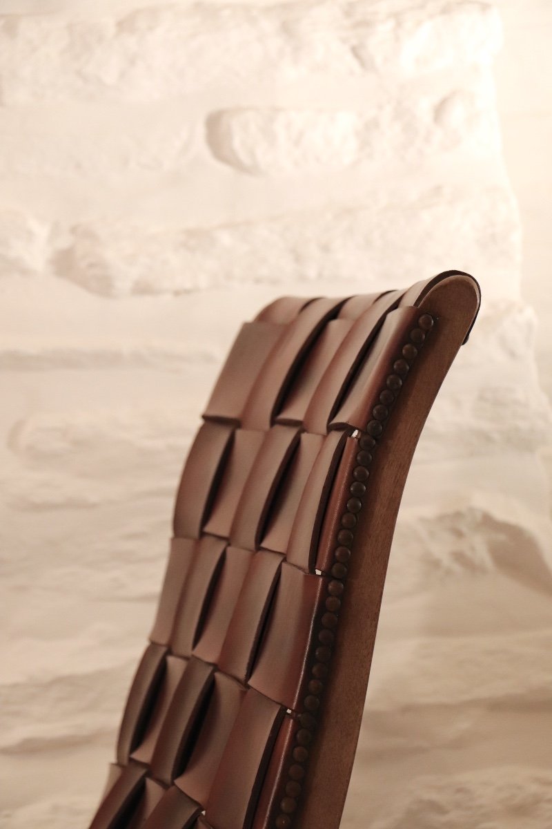 Paire De Fauteuils Pierre Lottier Design XX Cuir -photo-3