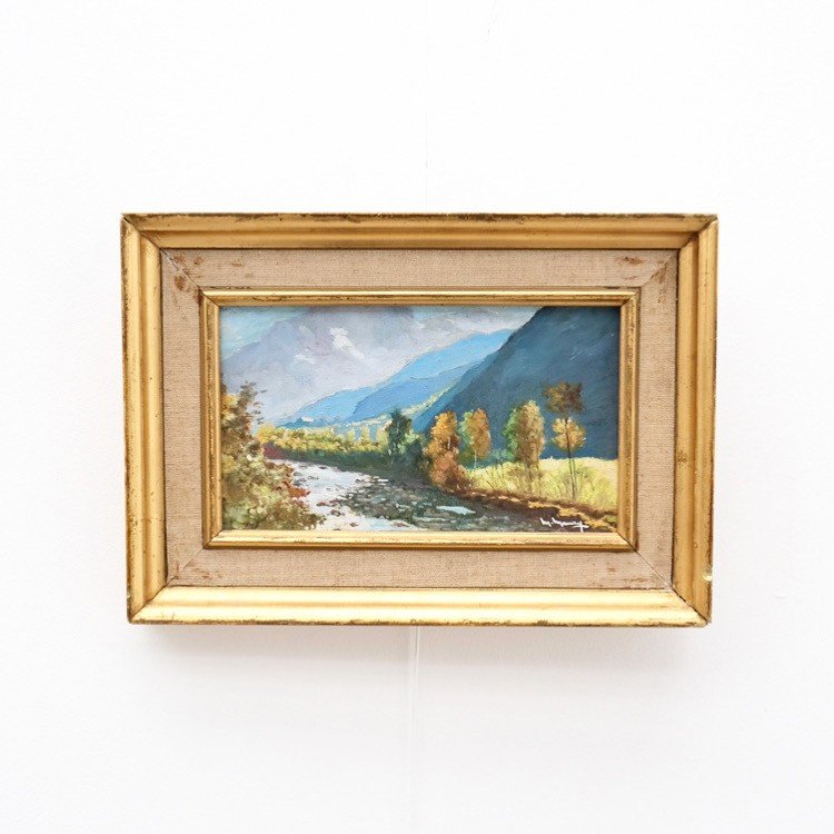 Painting Of The Ariège Pyrenees By Michel Maury On Wood