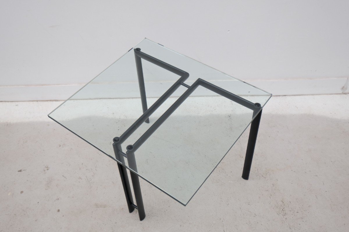 Catellan Italia Metal And Glass Side Table, 1980 -photo-2