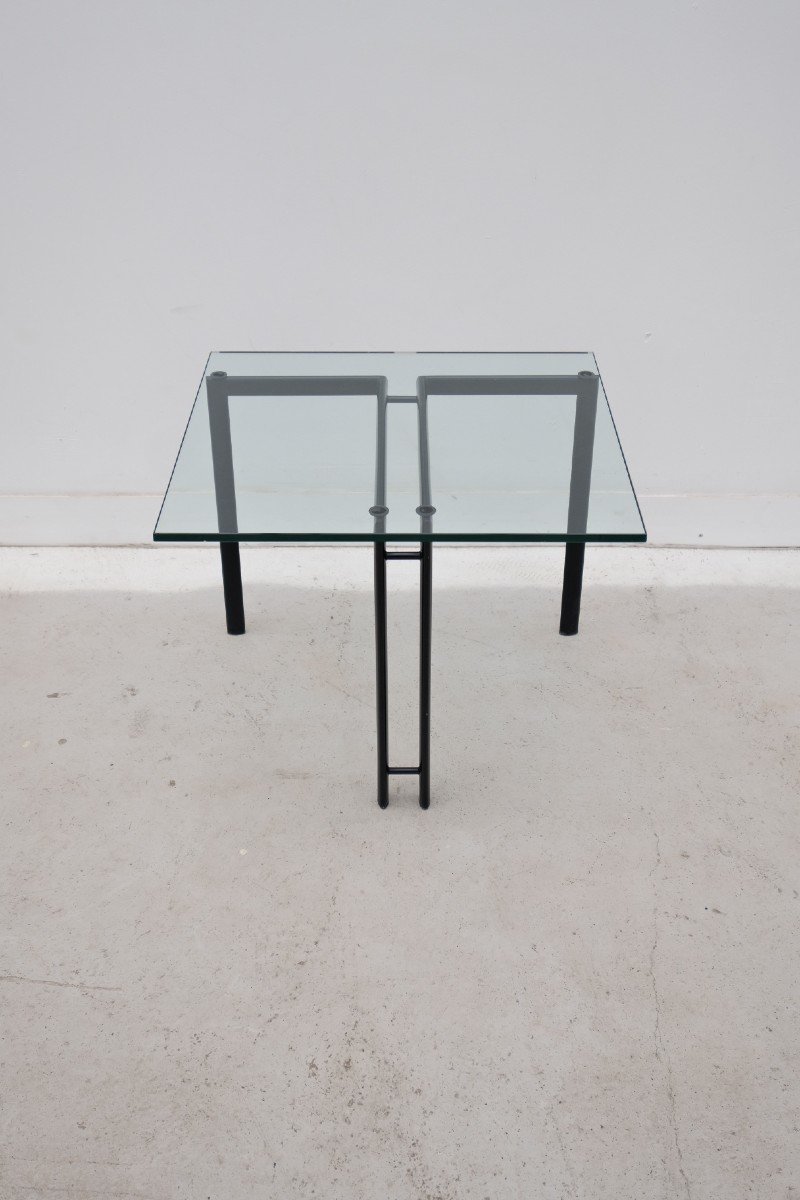 Catellan Italia Metal And Glass Side Table, 1980 -photo-3