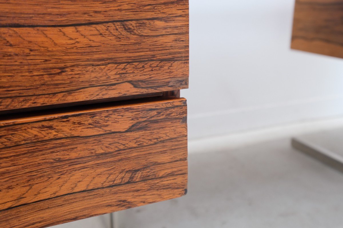 Desk In Rio Rosewood And Metal Leg, Germany 1970  -photo-4