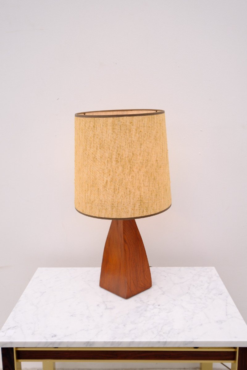 Brutalist Lamp In Solid Oak, 1950  -photo-4