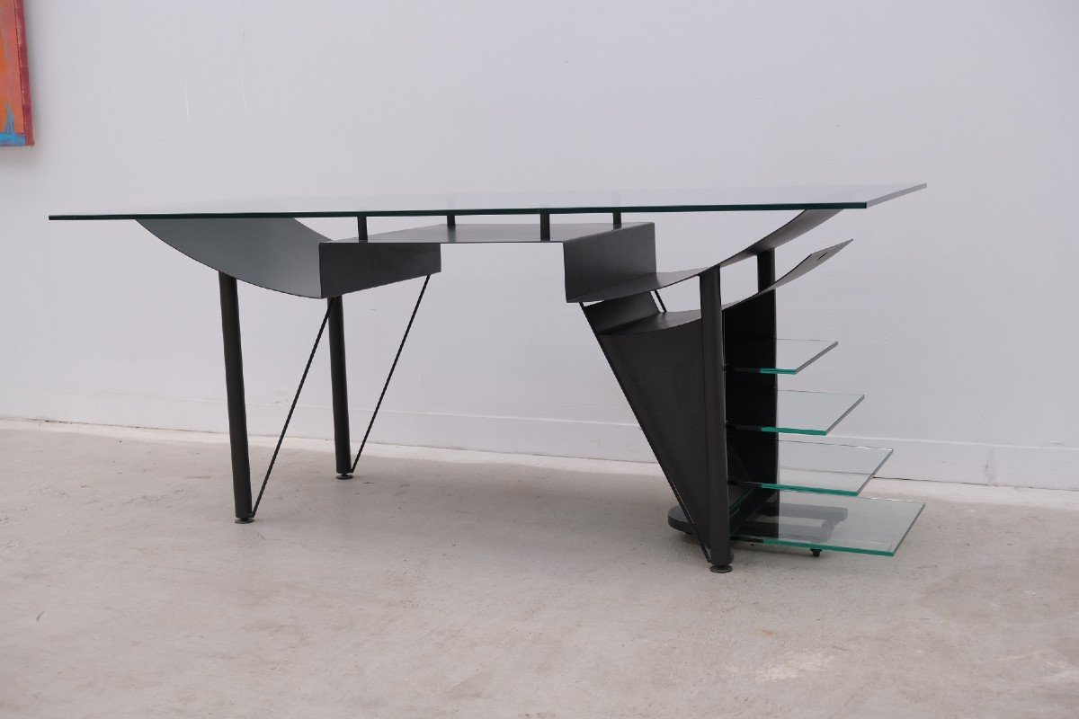 Bureau Et Bloc Roulant« 007 » De Hélène Galdini Pour H. Galdini, 1980  -photo-2