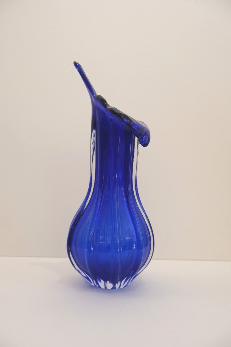 Vase En Verre Soufflé De Egermann, République Tchèque 1970-photo-3