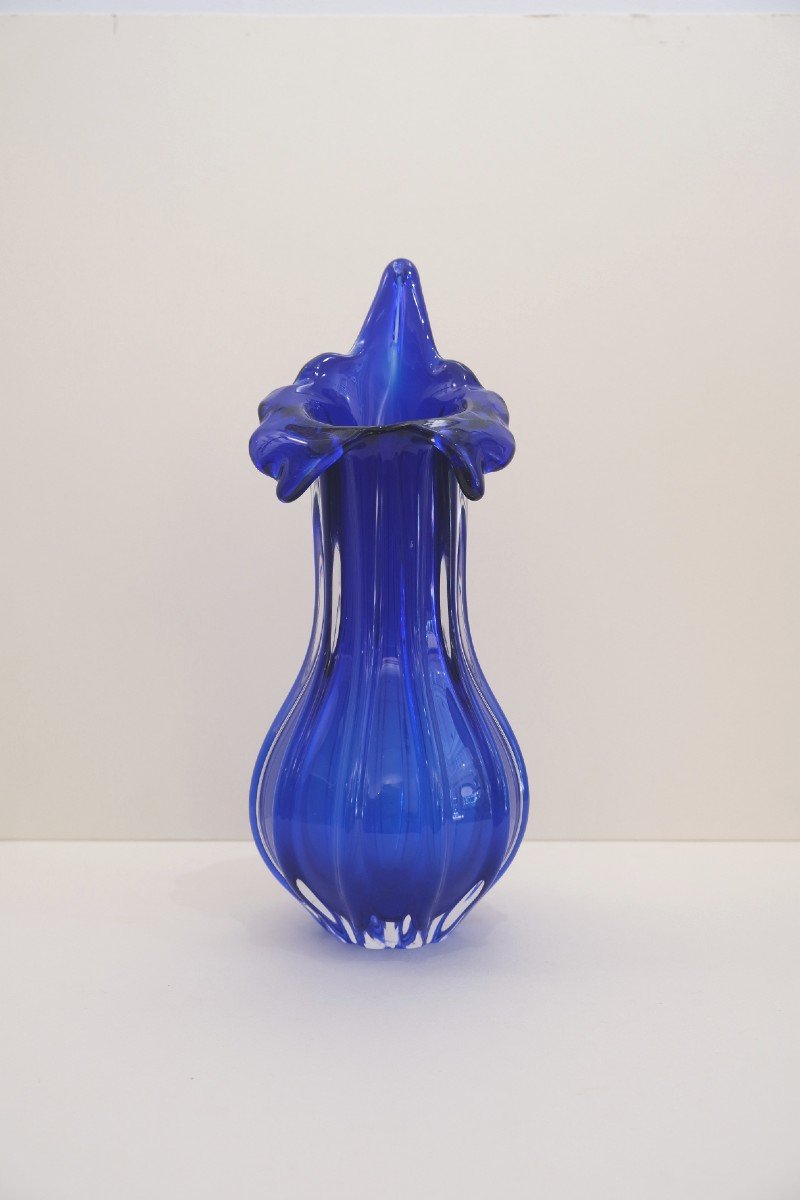 Vase En Verre Soufflé De Egermann, République Tchèque 1970