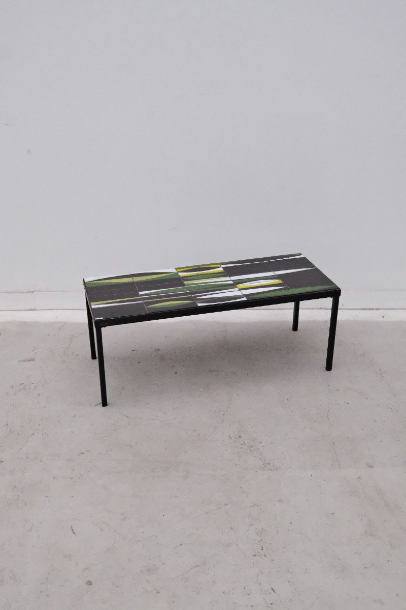 Roger Capron's "navette" Ceramic Coffee Table, 1950-photo-2